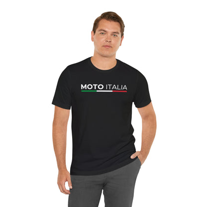 Moto Italia Tricolor Logo Tee Black