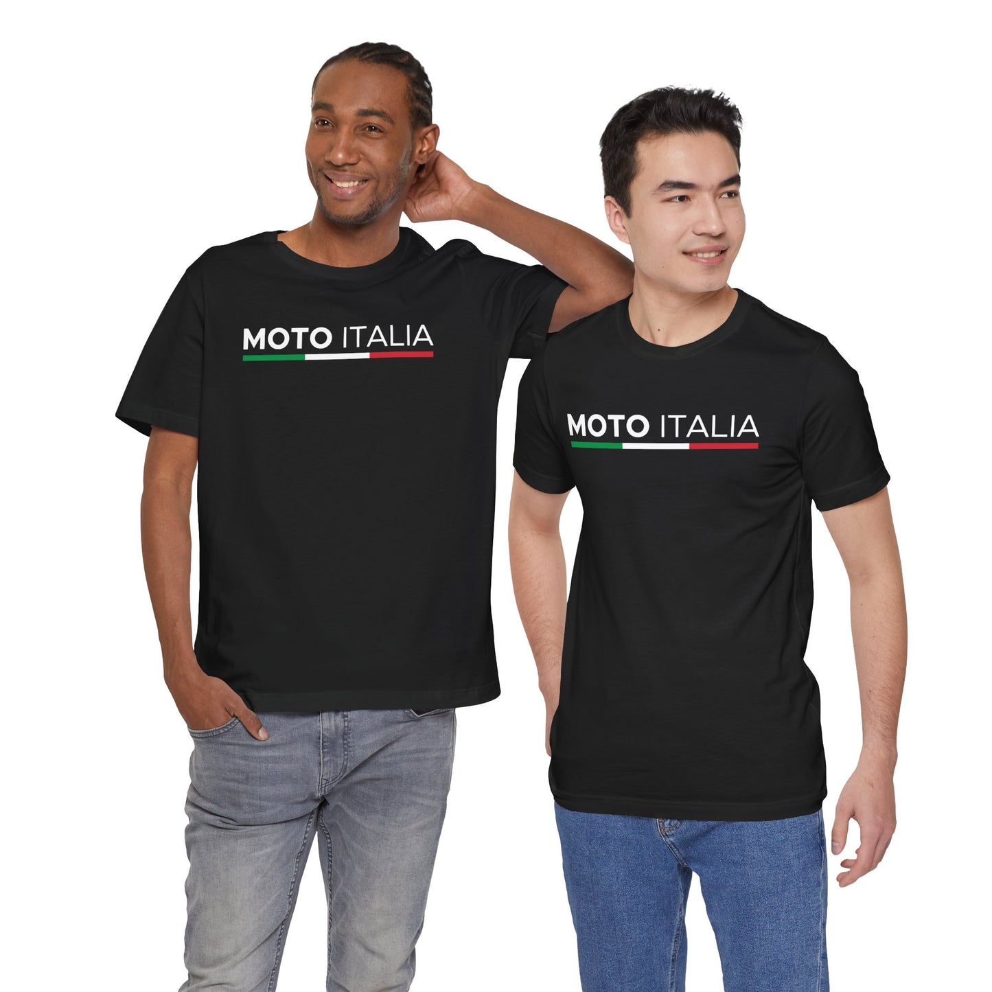 Moto Italia Tricolor Logo Tee Black