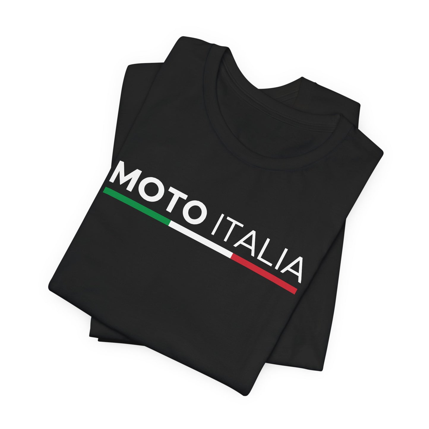 Moto Italia Tricolor Logo Tee Black