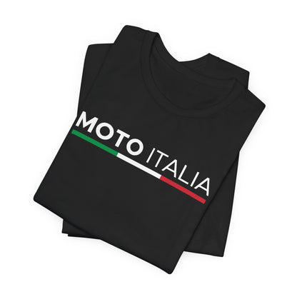 Moto Italia Tricolor Logo Tee Black