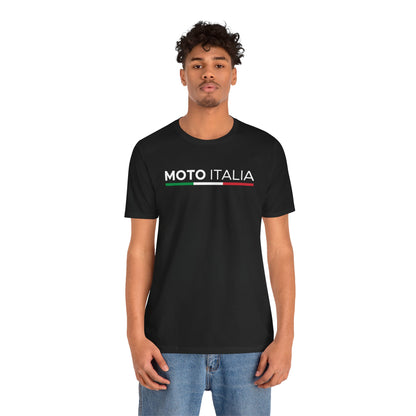 Moto Italia Tricolor Logo Tee Black